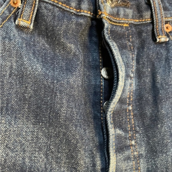 Levi’s button fly straight leg distressed jeans size 33x30 unisex - Picture 6 of 16